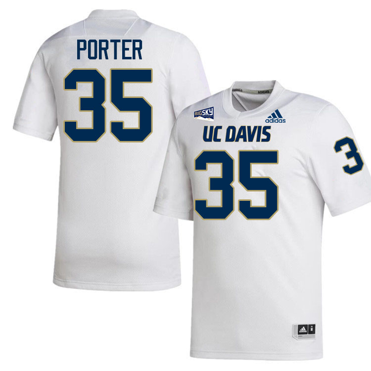 UC Davis Aggies #35 Derrell Porter College Football Jerseys, Uniforms Stitched Sale-White